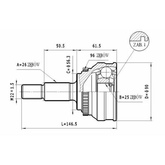 C.331 - Joint Kit, drive shaft 