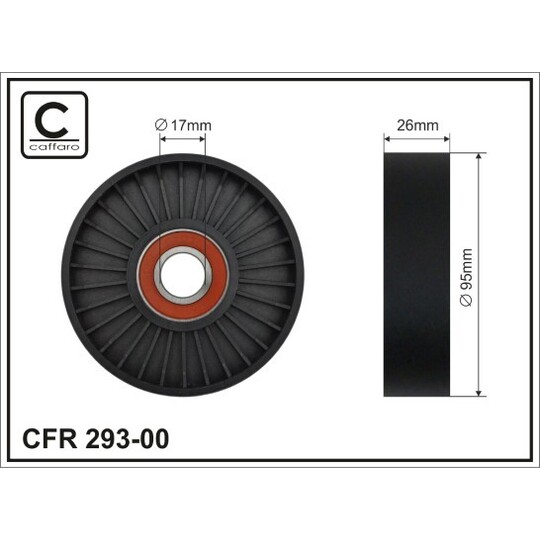 293-00 - Tensioner Pulley, v-ribbed belt 