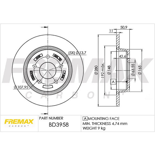 BD-3958 - Brake Disc 