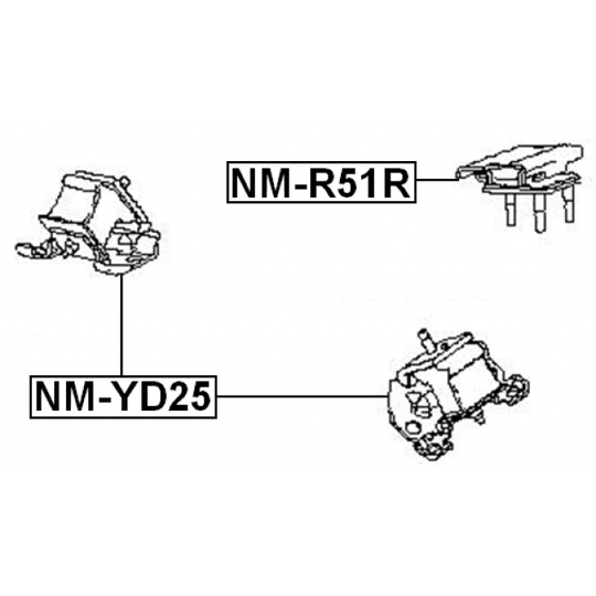 NM-R51R - Moottorin tuki 