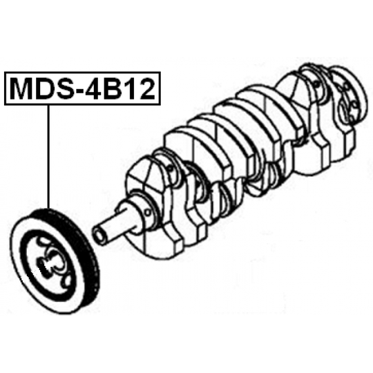 MDS-4B12 - Hihnapyörä, kampiakseli 