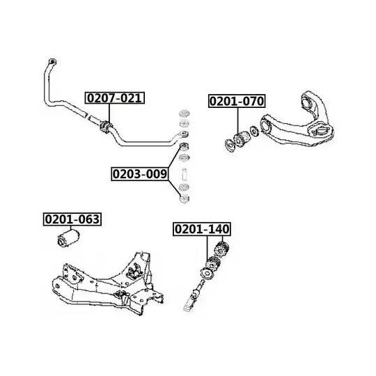 0207-021 - Bearing Bush, stabiliser 