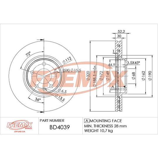 BD-4039 - Brake Disc 