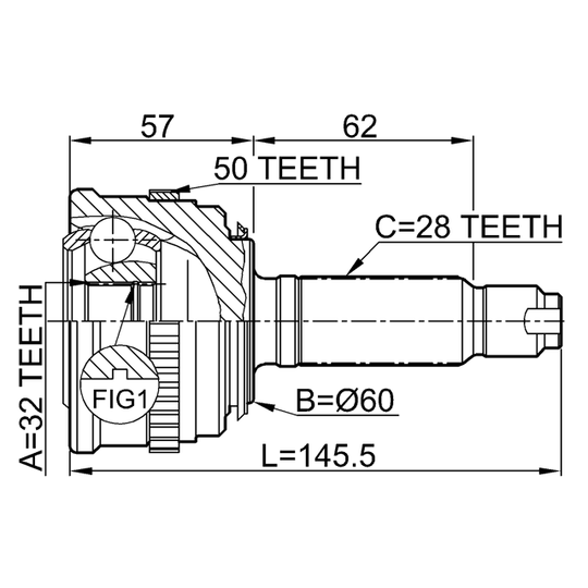0310-022A50 - Joint, drive shaft 