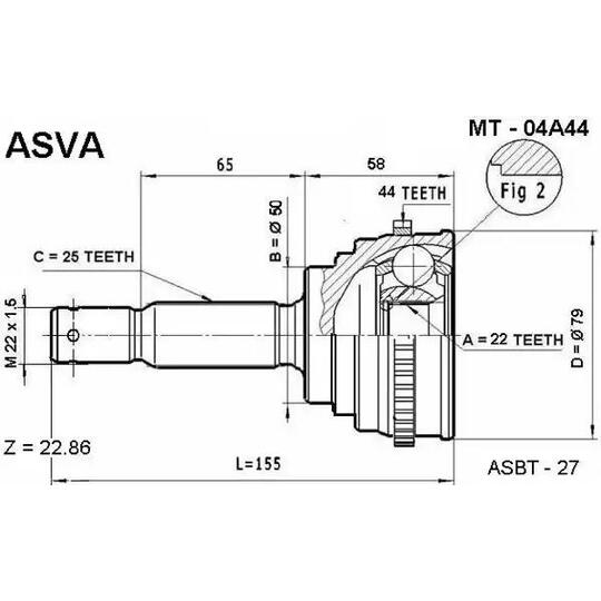 MT-04A44 - Ledsats, drivaxel 