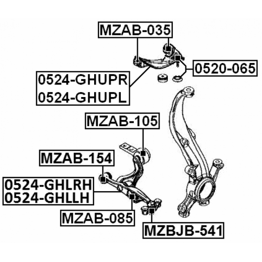 MZAB-035 - Control Arm-/Trailing Arm Bush 