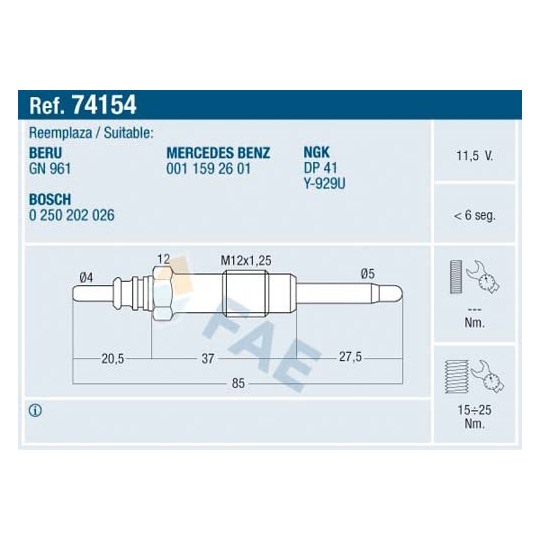 74154 - Glow Plug 