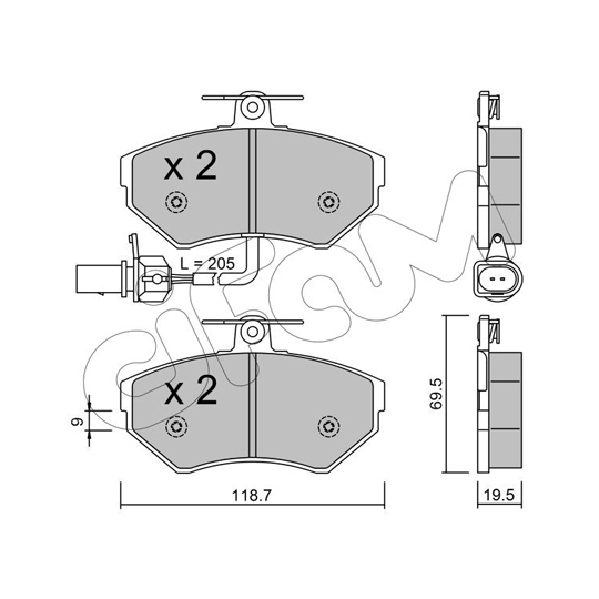 822-215-2 - Brake Pad Set, disc brake 