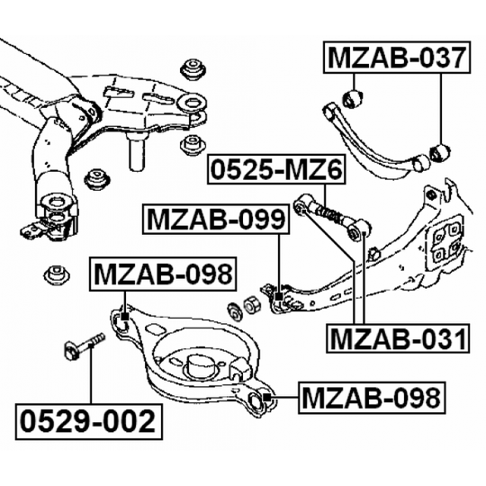 MZAB-098 - Control Arm-/Trailing Arm Bush 