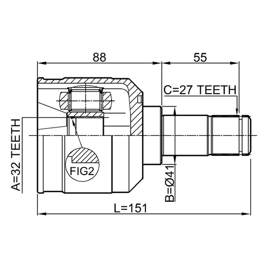 0411-DJ24 - Joint, drive shaft 