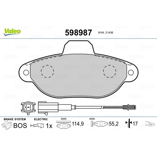 598987 - Brake Pad Set, disc brake 