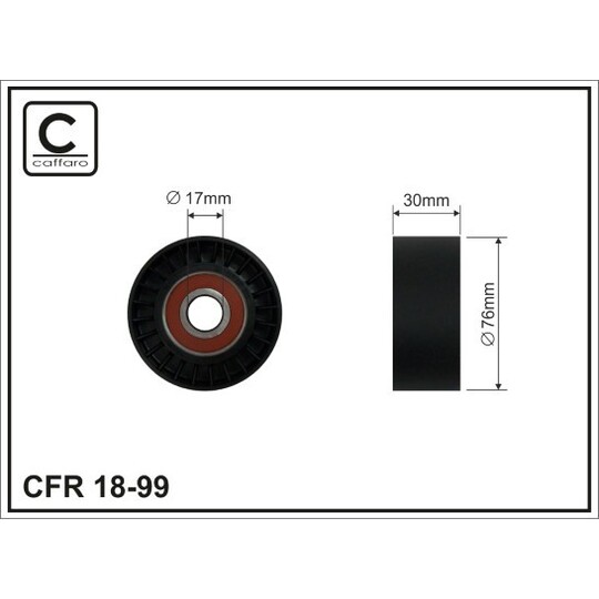 18-99 - Deflection/Guide Pulley, v-ribbed belt 