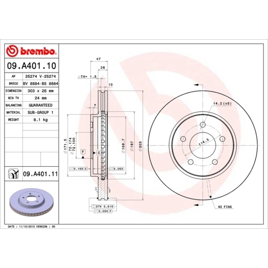 09.A401.11 - Brake Disc 