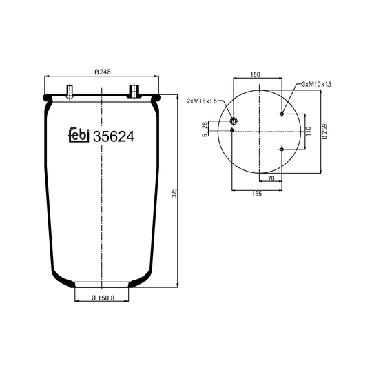 35624 - Boot, air suspension 