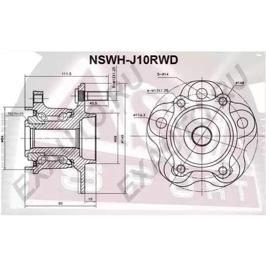 NSWH-J10RWD - Wheel hub 