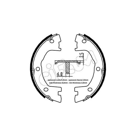 153-097 - Brake Shoe Set, parking brake 