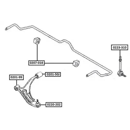 0207-016 - Bearing Bush, stabiliser 