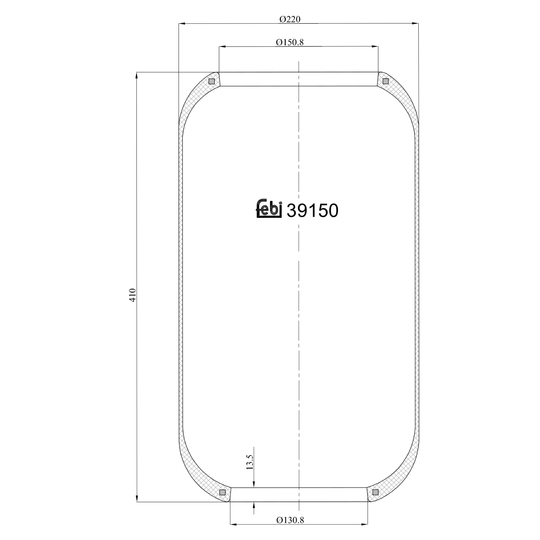 39150 - Boot, air suspension 