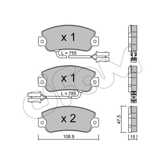 822-104-1 - Brake Pad Set, disc brake 
