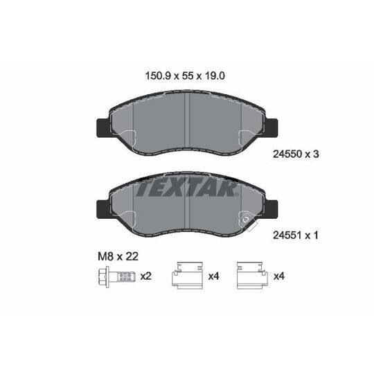 2455001 - Brake Pad Set, disc brake 