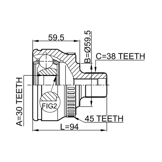 1710-099A45 - Joint Kit, drive shaft 