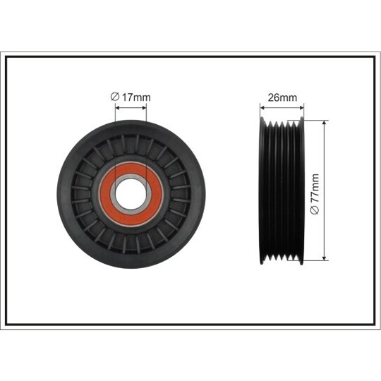 99-00 - Deflection/Guide Pulley, v-ribbed belt 