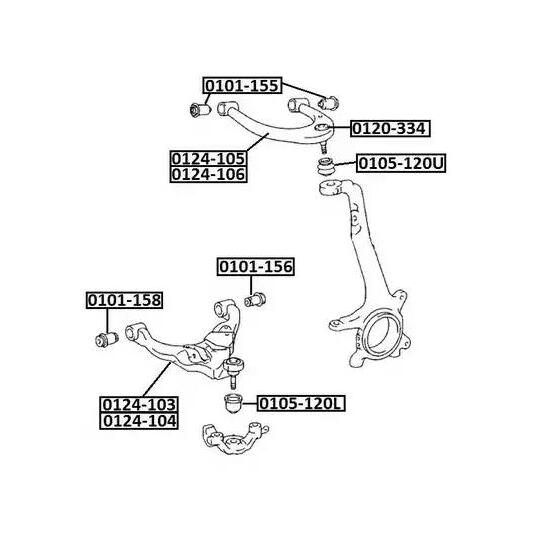 0101-155 - Control Arm-/Trailing Arm Bush 