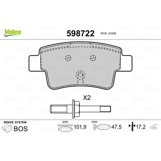 598722 - Brake Pad Set, disc brake 