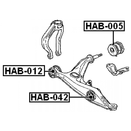 HAB-042 - Control Arm-/Trailing Arm Bush 