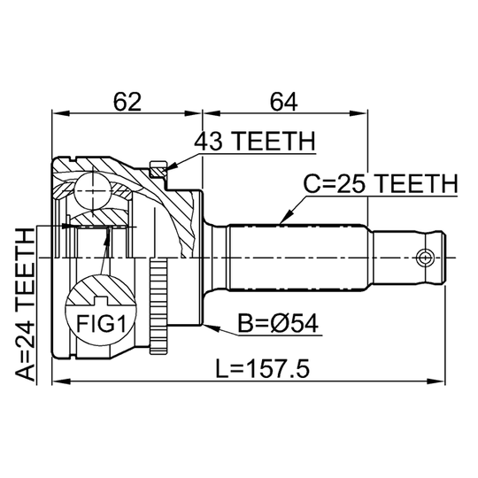 0410-033A43 - Joint, drive shaft 