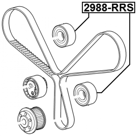 2988-RRS - Deflection/Guide Pulley, timing belt 