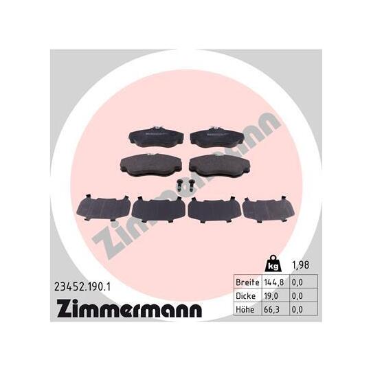 23452.190.1 - Brake Pad Set, disc brake 