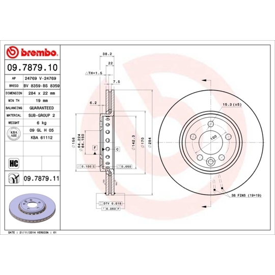 09.7879.11 - Brake Disc 