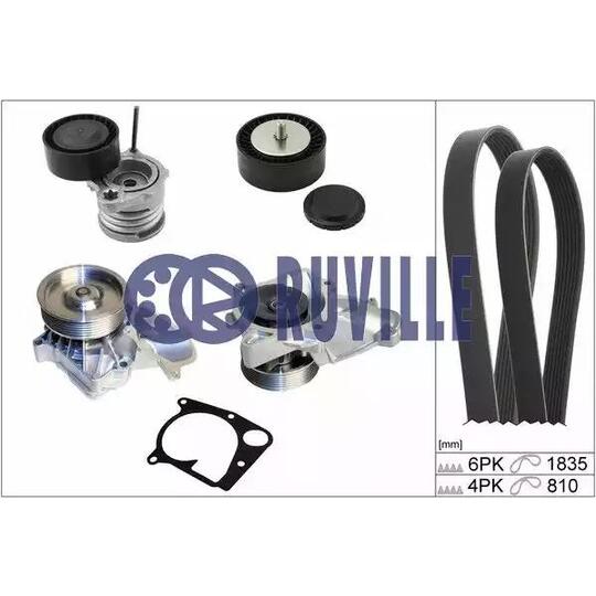 55064804 - Water Pump + V-Ribbed Belt Set 