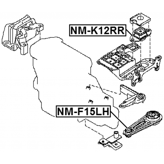 NM-F15LH - Moottorin tuki 