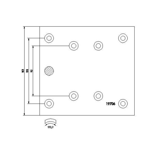 1970618 - Brake Lining Kit, drum brake 