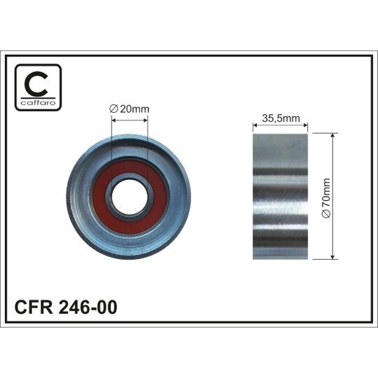 246-00 - Deflection/Guide Pulley, v-ribbed belt 