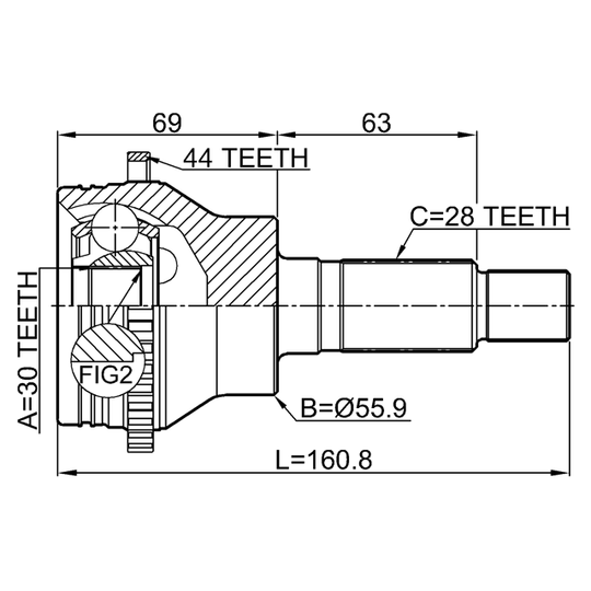 0510-CX7A44R - Joint, drive shaft 