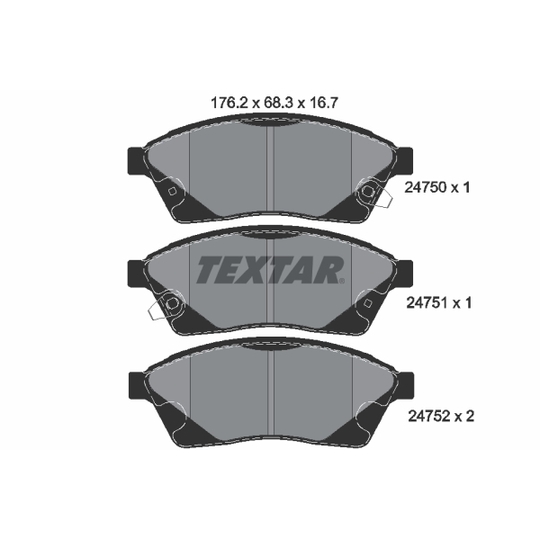 2475001 - Brake Pad Set, disc brake 