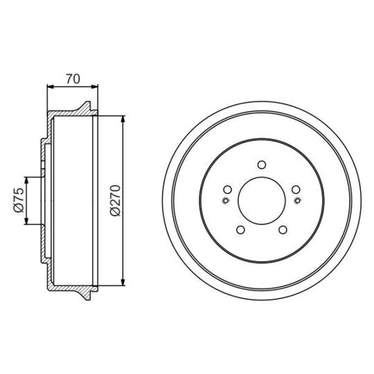 0 986 477 222 - Brake Drum 