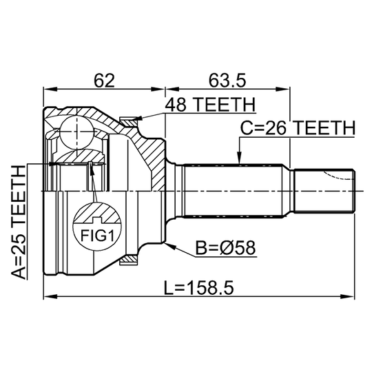 0110-AZT250A48 - Joint, drive shaft 
