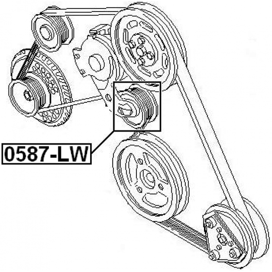 0587-LW - Tensioner Pulley, v-ribbed belt 