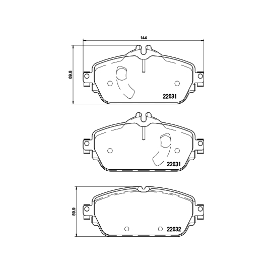 MDB3704 - Brake Pad Set, disc brake 