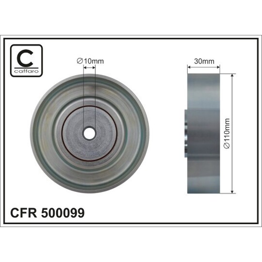 500099 - Deflection/Guide Pulley, v-ribbed belt 