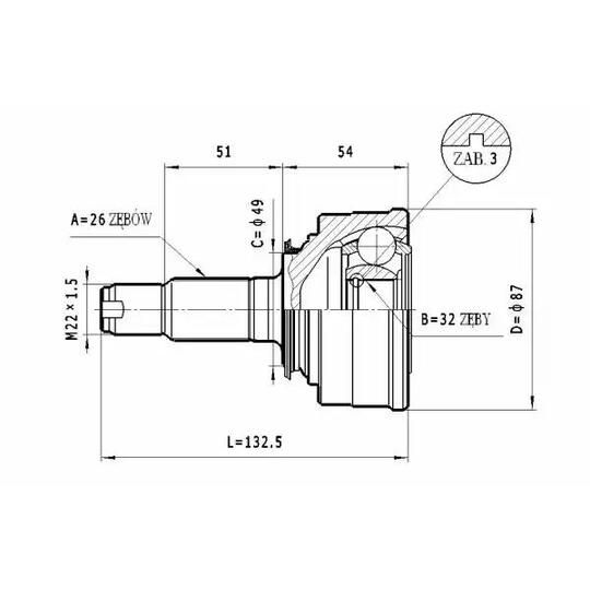 C.447 - Joint Kit, drive shaft 