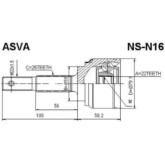 NS-N16 - Joint Kit, drive shaft 