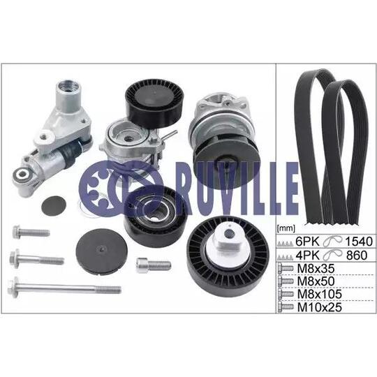 55093802 - Water Pump + V-Ribbed Belt Set 