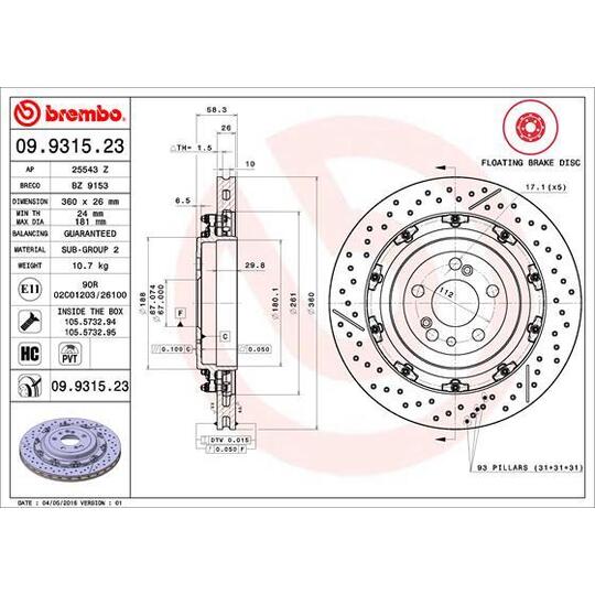 09.9315.23 - Brake Disc 