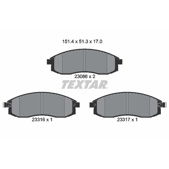 2308601 - Brake Pad Set, disc brake 