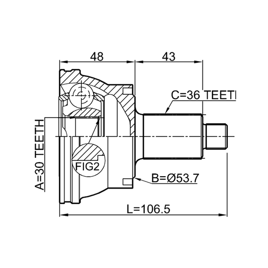 2310-036 - Ledsats, drivaxel 